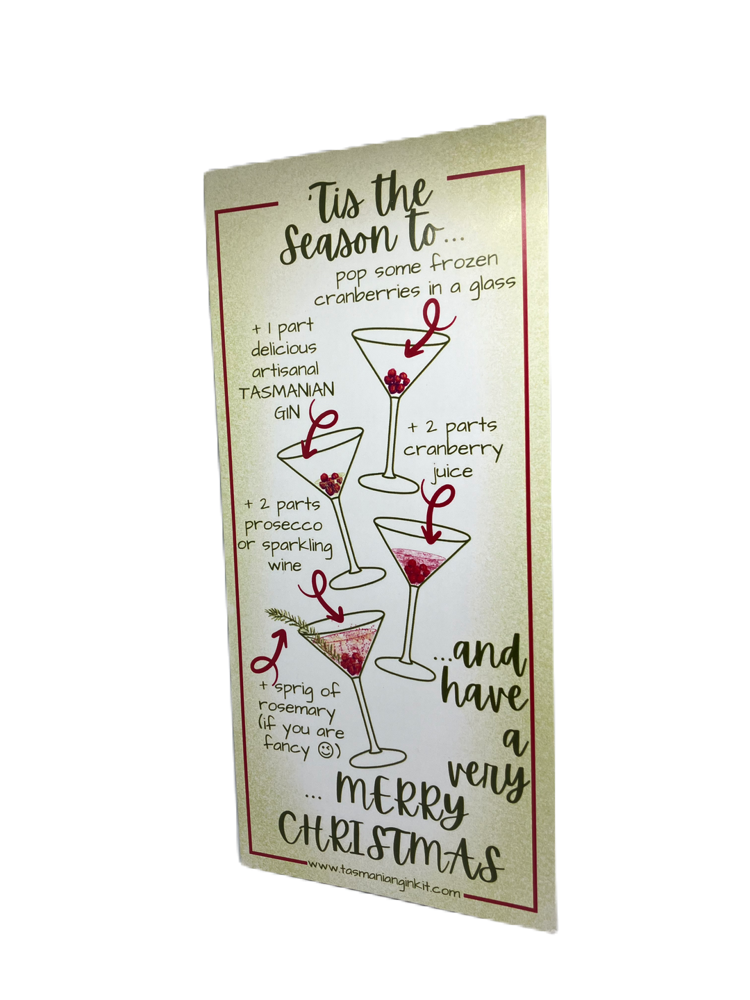 Gin Cocktail Themed Christmas Card