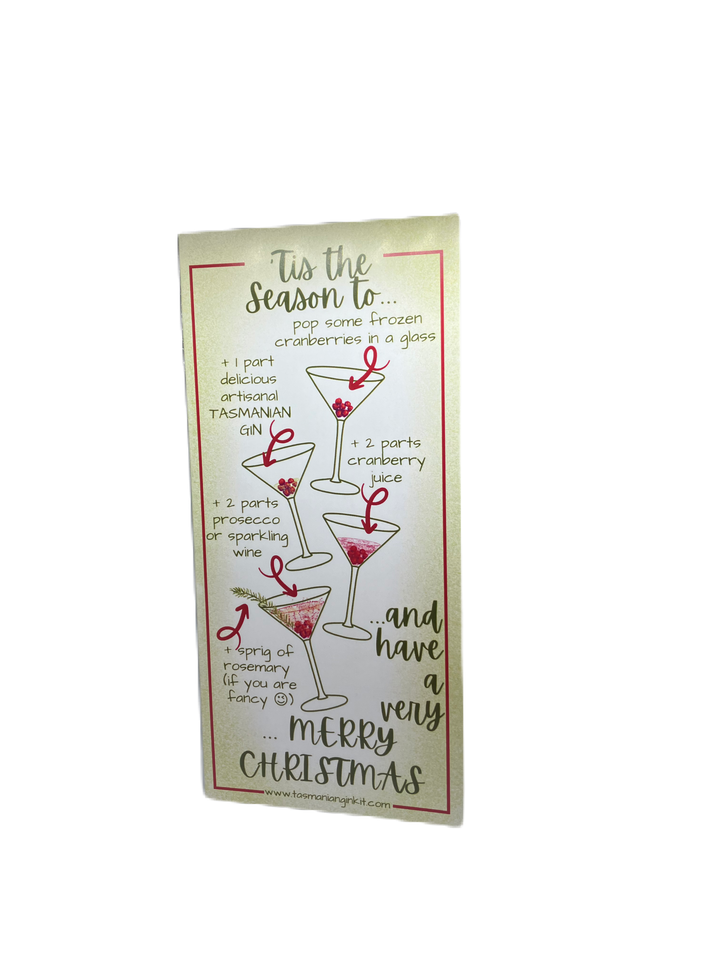 Gin Cocktail Themed Christmas Card