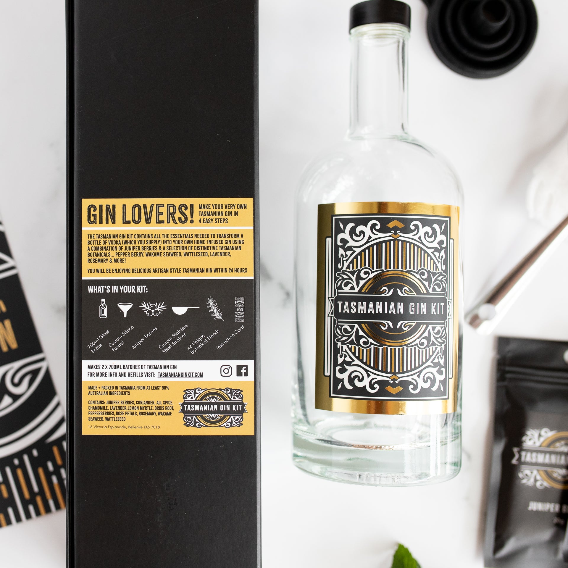 Tasmanian Gin Kit Gin Gifts Hand craft your own Artisan Tasmanian