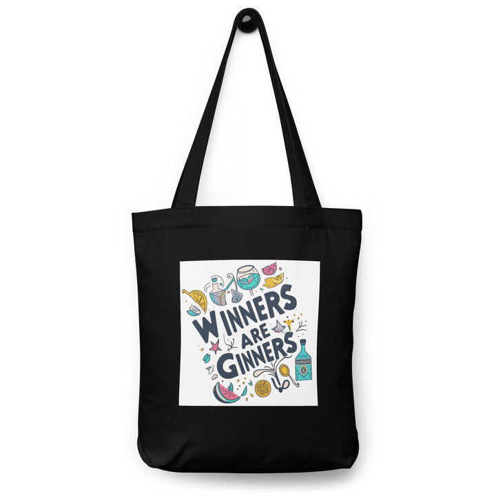 Gin Themed Cotton Tote Bag featuring Caption Winners are Ginners (Print on Front and Back)